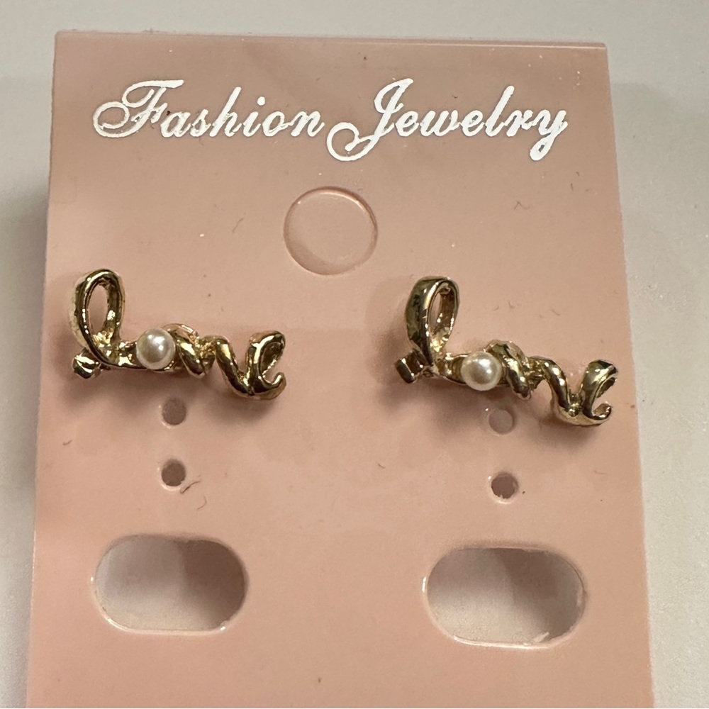 Korean Fashion 4 Pairs Pearl Trim/Rhinestones/Bow/heart/love Stud Earrings Brea - Picture 5 of 6